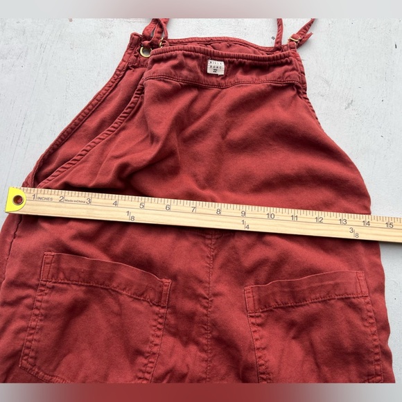 Woman's Billabong Jumpsuit Red Crimson Solid L Romper Summer City Beach Open - Picture 12 of 15